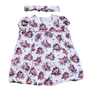 Nataly's Paris beautiful vintage floral dress & headband Size 6 months